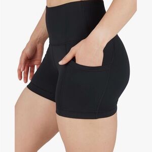 Yogalicious Black High-Waist Pocket Athletic Shorts - 3.5” inseam